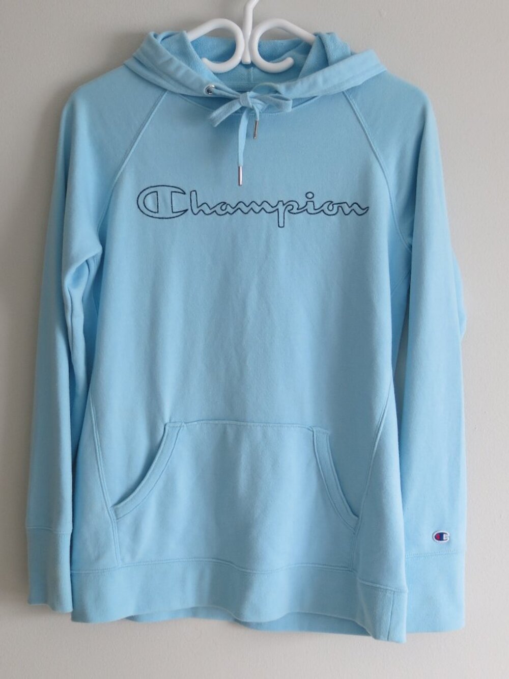 Champion Tonal Script Powerblend Sweatshirt Hoodie - Size Small Petit